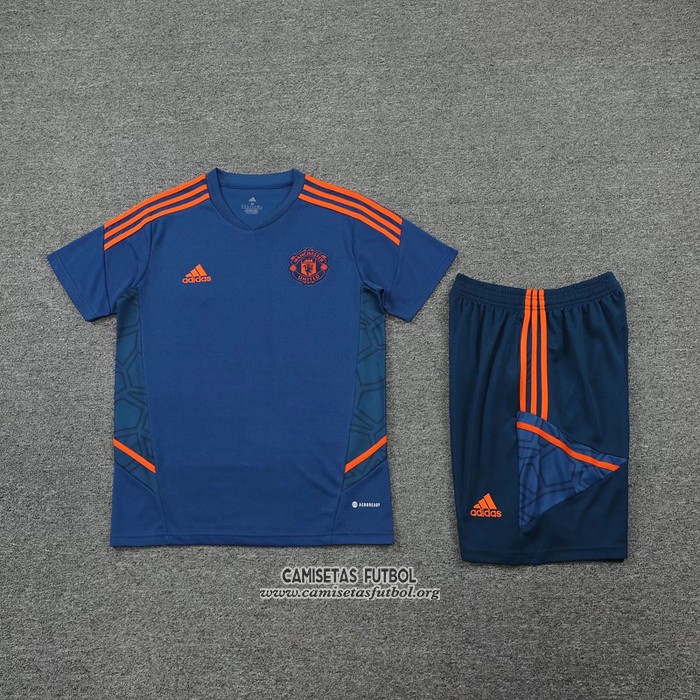 Chandal del Manchester United Manga Corta 2022/2023 Azul - Pantalon Corto